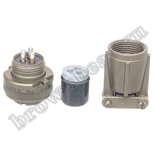 Разъём Amphenol серии MS, 3 контакта, розетка на кабель, тип 14S, резьбовой MS3106E-14S-7S фото 7
