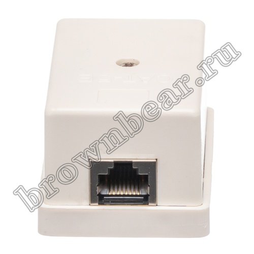 Розетка компьютерная накладная одинарная RJ-45 категории 5е, тип KRONE, экранированная, белая  фото 6
