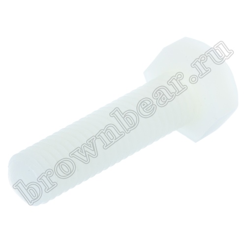 Винт пластиковый М8х1.25, L=30мм, нейлон, упаковка 100 шт. фото 2