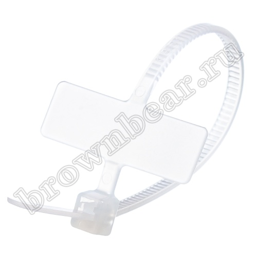 Стяжка (хомут) нейлоновая 100 x 2.5мм с маркировочной площадкой, белая, упаковка 100 шт. MCV-100