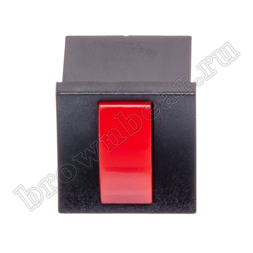 Кнопка мини без фиксации с щелчком, красная в черном корпусе PSM2-2-R-B   фото 2