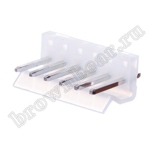 Разъем питания 6 контактов, вилка на плату, шаг 3.96 мм PWL-6