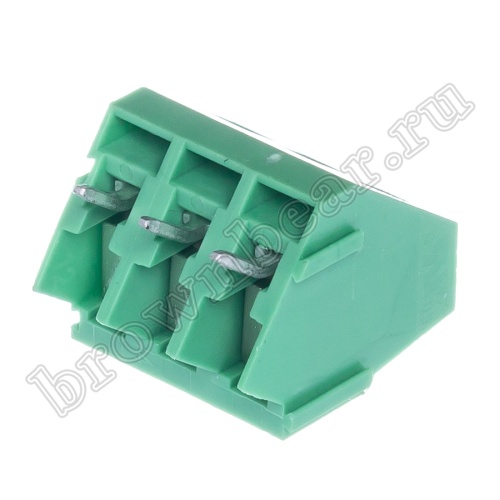 Клеммник винтовой на плату, 3 контакта, 5.0 мм, угловой, 60 градусов TB-03BL фото 5