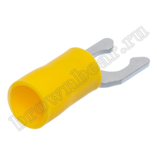Клемма вилочная обжимная тип "U" 5.3 мм на провод 4.0 - 6.0 мм² с защелкой, изолированная, кратно 100шт. TYLI-5.5-5 фото 3