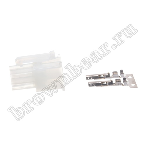 Разъем питания Mini-Fit 4 контакта, гнездо на кабель, шаг 4.2мм MF-4F/2 фото 3