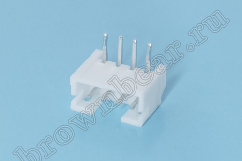 Разъем питания 4 контакта, вилка на плату, прямой угол, шаг 2.0 мм MW-4MR
