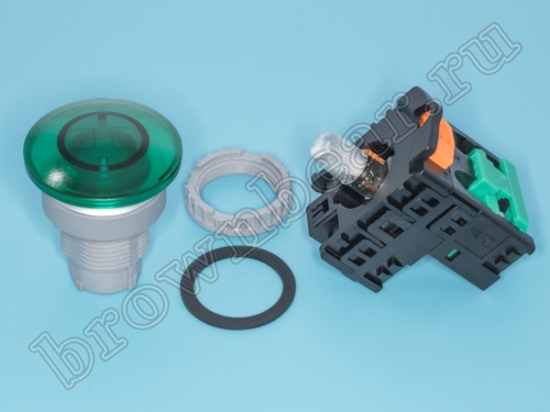 Кнопка управления грибок, с подсветкой, без фиксации, d 38 мм, НР, зеленая TN2IM2GN-1A фото 6