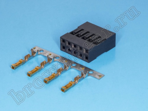 Разъем 2х5 гнездо на кабель, шаг 2.54мм, с контактами фото 2