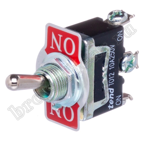 Тумблер однополюсный, 3 контакта (on-on), на панель, с гайкой, SPDT T012B