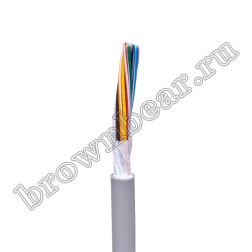 Кабель сигнальный коммуникационный 18 проводов, 28AWG, бухта 50м, неэкранированный, серый - фото 2