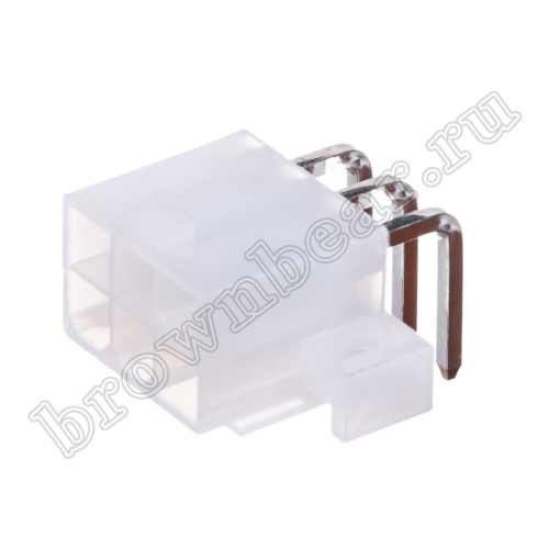 Разъем питания Mini-Fit 6 контактов, вилка на плату, прямой угол, под винты, шаг 4,2мм MF-6MRB фото 6