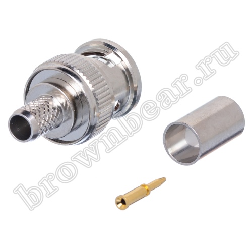 Разъем BNC штекер на кабель RG-59/62, обжимной BNC-C62P фото 3
