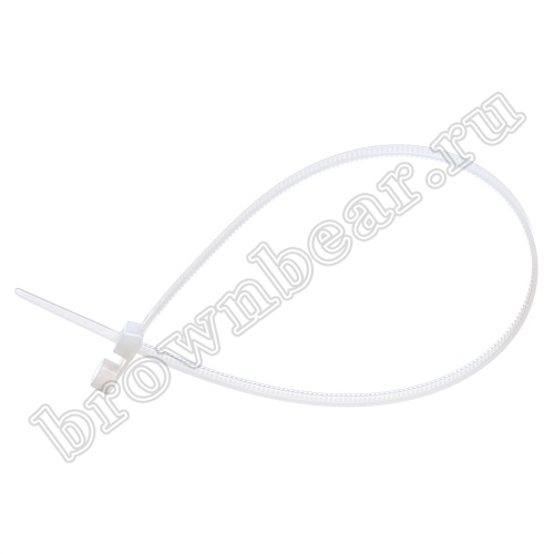 Стяжка (хомут) нейлоновая 300 x 4.8 мм с крепежным отверстием, белая, упаковка 100 шт. CCTCV-300 фото 2