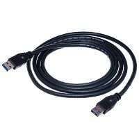 Кабель интерфейсный USB 3.0, type А - type А, вилка - вилка, черный, 1.8 метра