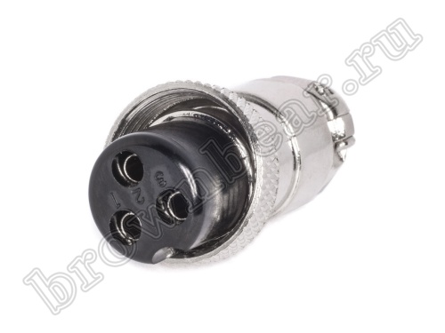 Разъем M16 гнездо на кабель 3 контакта, пайка M5900B AC-M16-3F