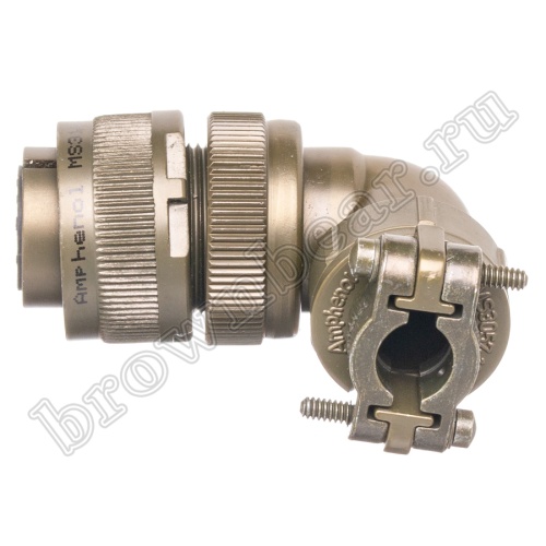 Разъём Amphenol серии MS, 10 контактов, розетка на кабель, тип 18, резьбовой прямой угол MS3108E-18-1S фото 3