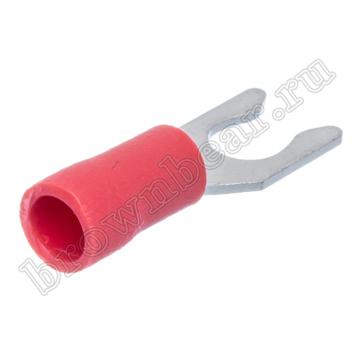 Клемма вилочная обжимная тип "U" 4.3 мм на провод 0.5 - 1.5 мм² с защелкой, изолированная, кратно 100шт. TYLI-1.25-4 фото 3