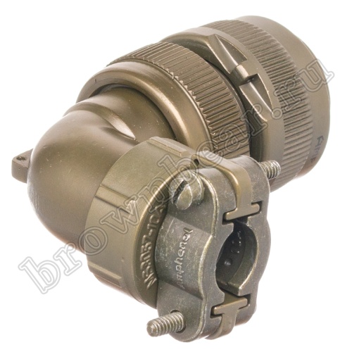 Разъём Amphenol серии MS, 10 контактов, розетка на кабель, тип 18, резьбовой прямой угол MS3108E-18-1S фото 5