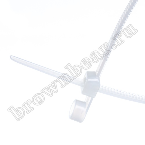 Стяжка (хомут) нейлоновая 370 x 4.8 мм с крепежным отверстием, белая, упаковка 100 шт. TCV-370 фото 3