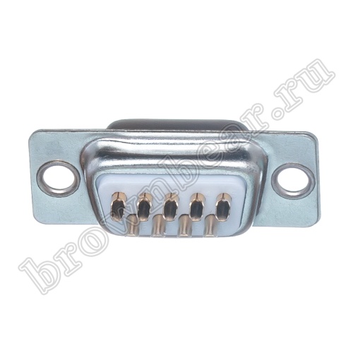 Разъем D-SUB 9 контактов, гнездо на кабель, пайка, тип 2 DB-9F фото 3